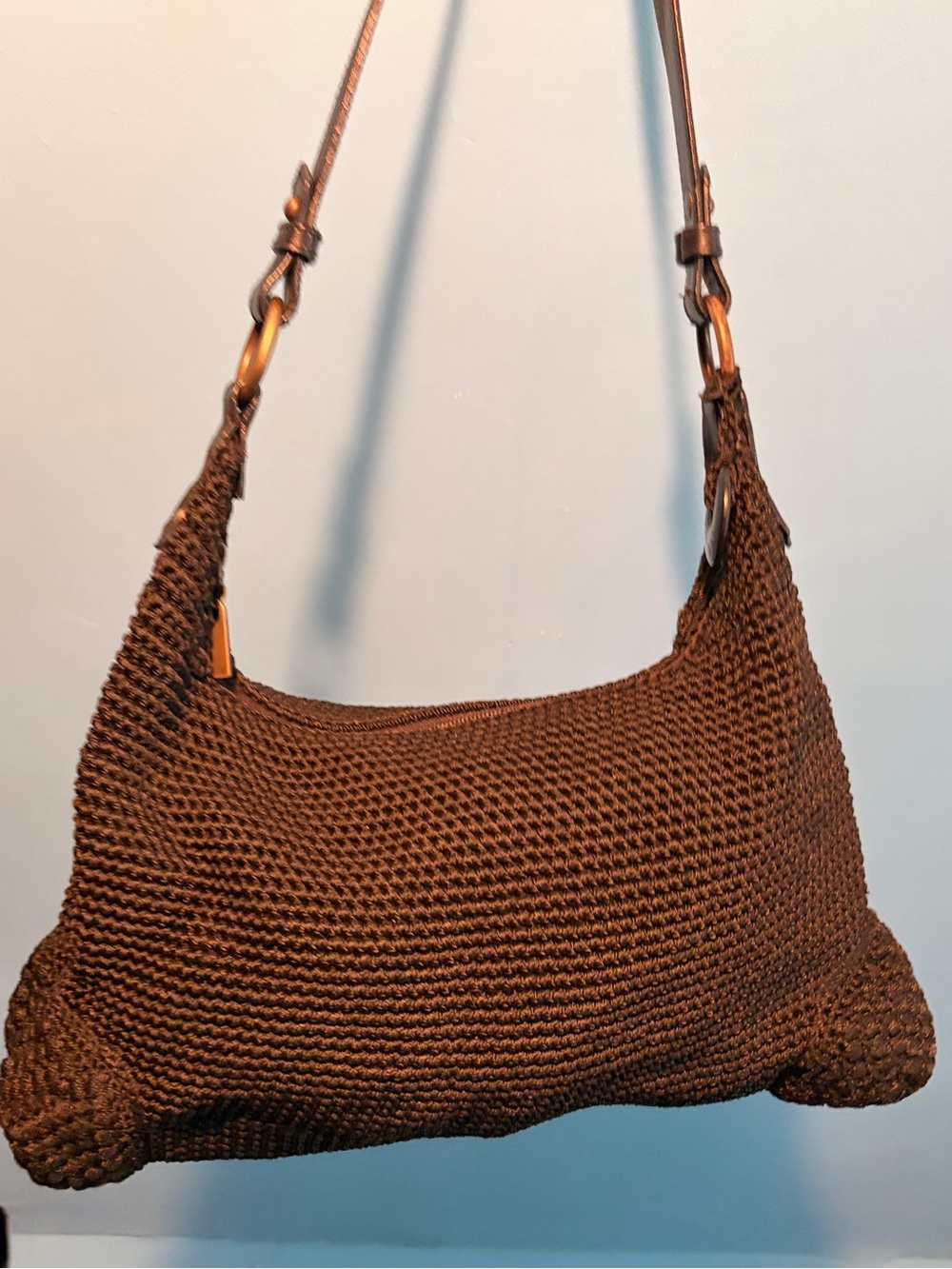 The Sak Handwoven Crochet Shoulder Bag in Black - Picture 4 of 9
